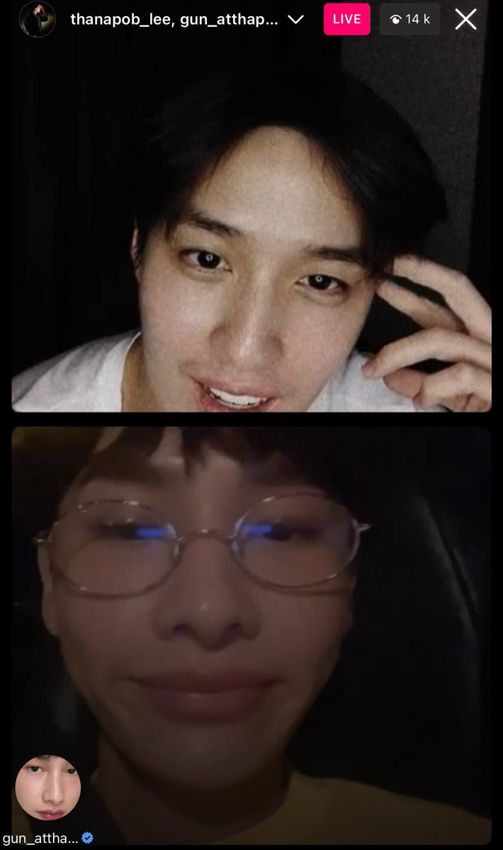 77227mei's tweet photo. T: they always asking for live tgt , but once we do , dunno what to say here
G: they said (comment) we don’t have to talk just keep silently is fine

well said 5555555555
#GunAtthaphan #thanapob_lee #ต่อกัน https://t.co/O3JxyBzdx2