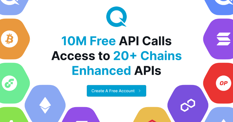 Quicknode's tweet photo. Effortlessly develop your Web3 applications by leveraging our elastic APIs, powerful analytics, and knowledge base articles to your competitive advantage.