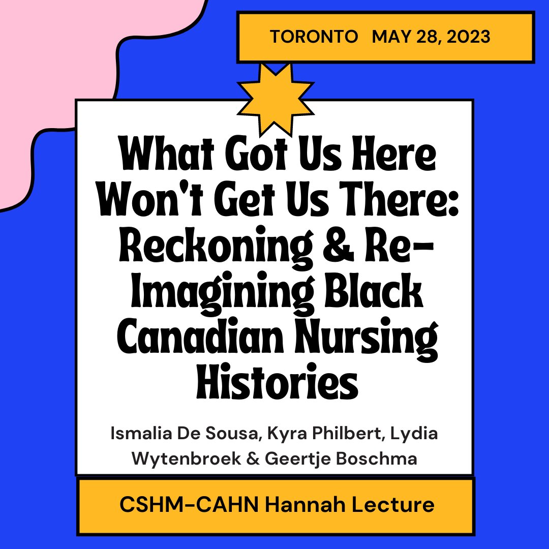 Nursing_History's tweet photo. News: PhD student @Ismalia_S, MSN student Kyra Philbert, @LydiaWytenbroek, & Dr. Geertje Boschma (@UBCNursing) are delivering the Hannah Keynote Lecture (~conversation) at @cshm_schm
@cahn_achn Conference at @federation_hss
in Toronto! #histnursing #histmed #histhealth #congressh https://t.co/OrTMtMIdHk