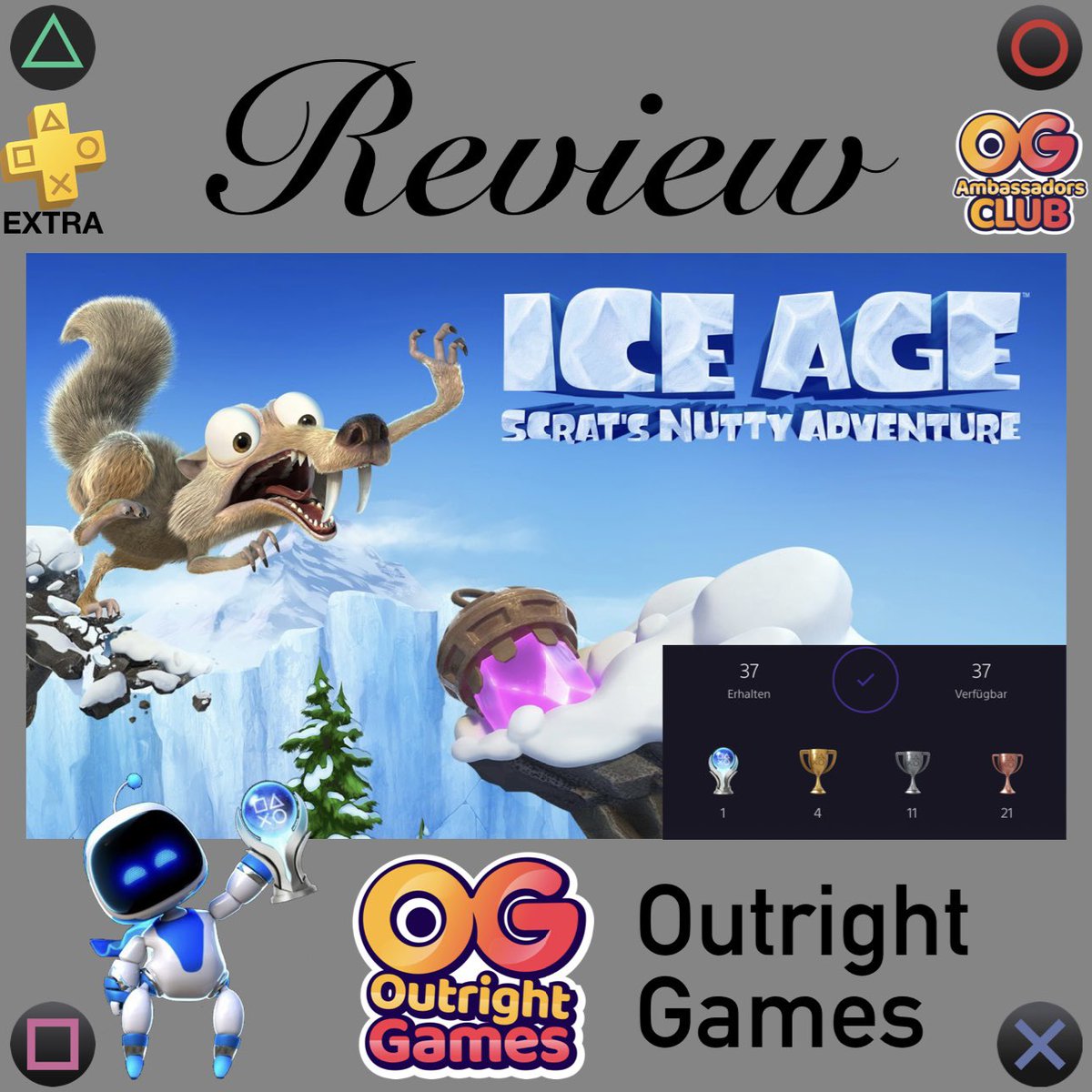 PSN_Robert2567's tweet photo. Review
Ice Age: Scrat's Nutty Adventure
Trophies: 37 🏆
Difficulty: Easy
Platinum Time: 7 - 10 Hours
Platform: PS4 PS5 , Switch , Xbox one , Steam
From:  @Outright_Games 
Release: 18/10/2019
Price: 29.99$ 
(Included PS Plus Extra)

more on Instagram 
https://t.co/3pwOulerx7 https://t.co/omHQVxDY5i