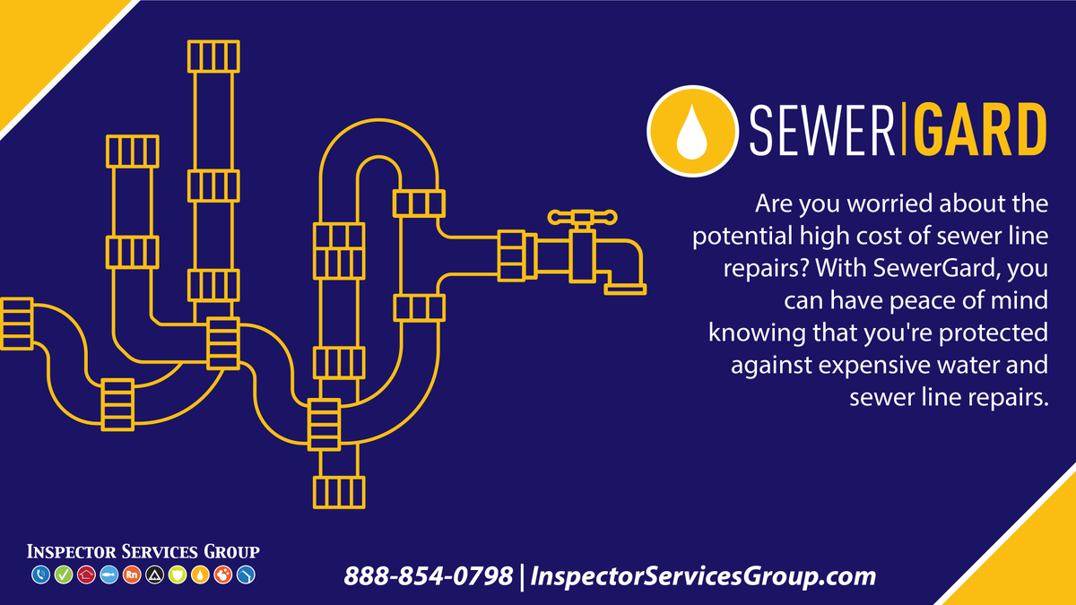 RWS_ISG's tweet photo. Protect your clients &amp; stand out from the competition with #SewerGard! Our comprehensive #ProtectionPlan covers their water and sewer lines, giving them peace of mind and saving them from costly repairs. Add it to your #HomeInspection services and give your clients the best. https://t.co/XGowvU27R7