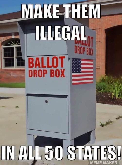 Chicago1Ray's tweet photo. (RT) if you demand House (R's) pass a bill making ballot drop bxs illegal in all (50) states https://t.co/CQSjx26V6C