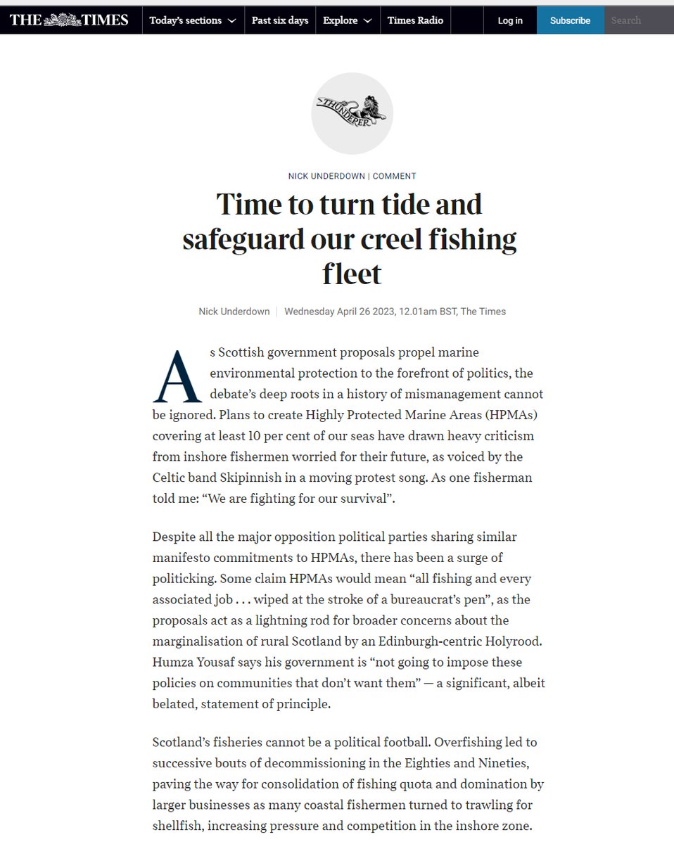 nickunderdown's tweet photo. The political debate on #HPMAs is a lightning rod for concerns about marginalisation of rural Scotland. It highlights the urgent need to safeguard our low impact inshore fleet, and improve local governance and accountability #Thunderer comment in @thetimes https://t.co/tmZhE2SOJL https://t.co/4nDVIJIvJa