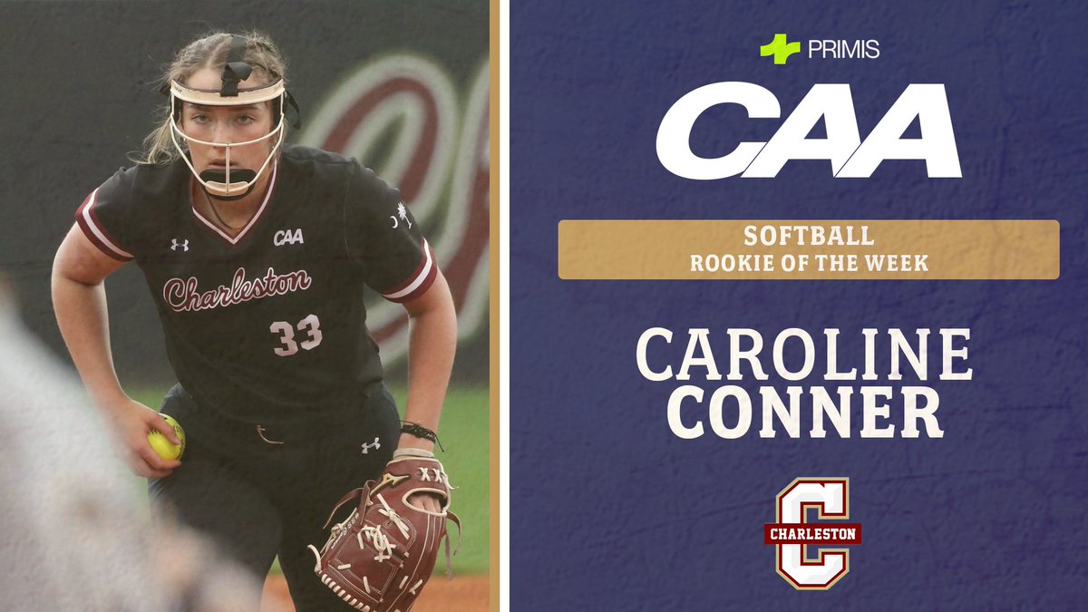 CAA Softball Rookie of the Week 🥎

<a href="/CofCSoftball/">Charleston Softball</a>'s Caroline Conner went 1-0 in the circle, helping Charleston to a weekend split against Elon as the Cougars secured a spot in the CAA Tournament. 

➡️ bit.ly/3oVIDWf