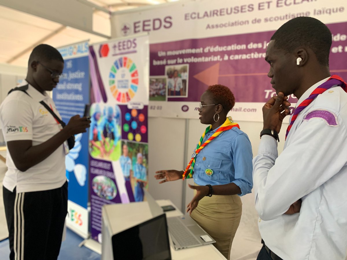scoutdusenegal's tweet photo. Les Scouts du Sénégal participent au Dakar GSEF 2023 - Forum Mondial de l'Economie Sociale et Solidaire qui se tient actuellement à la Place du Souvenir (Dakar) du 1er au 06 Mai.

#scoutisme #senegal #sds #GSEF #gsef2023 #ODD #ODD16 #economie #apprentissage #social #solidarite https://t.co/sSKkh3bCf1
