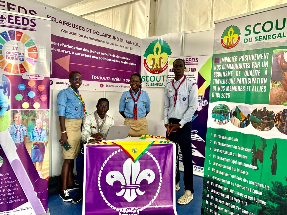 scoutdusenegal's tweet photo. Les Scouts du Sénégal participent au Dakar GSEF 2023 - Forum Mondial de l'Economie Sociale et Solidaire qui se tient actuellement à la Place du Souvenir (Dakar) du 1er au 06 Mai.

#scoutisme #senegal #sds #GSEF #gsef2023 #ODD #ODD16 #economie #apprentissage #social #solidarite https://t.co/sSKkh3bCf1