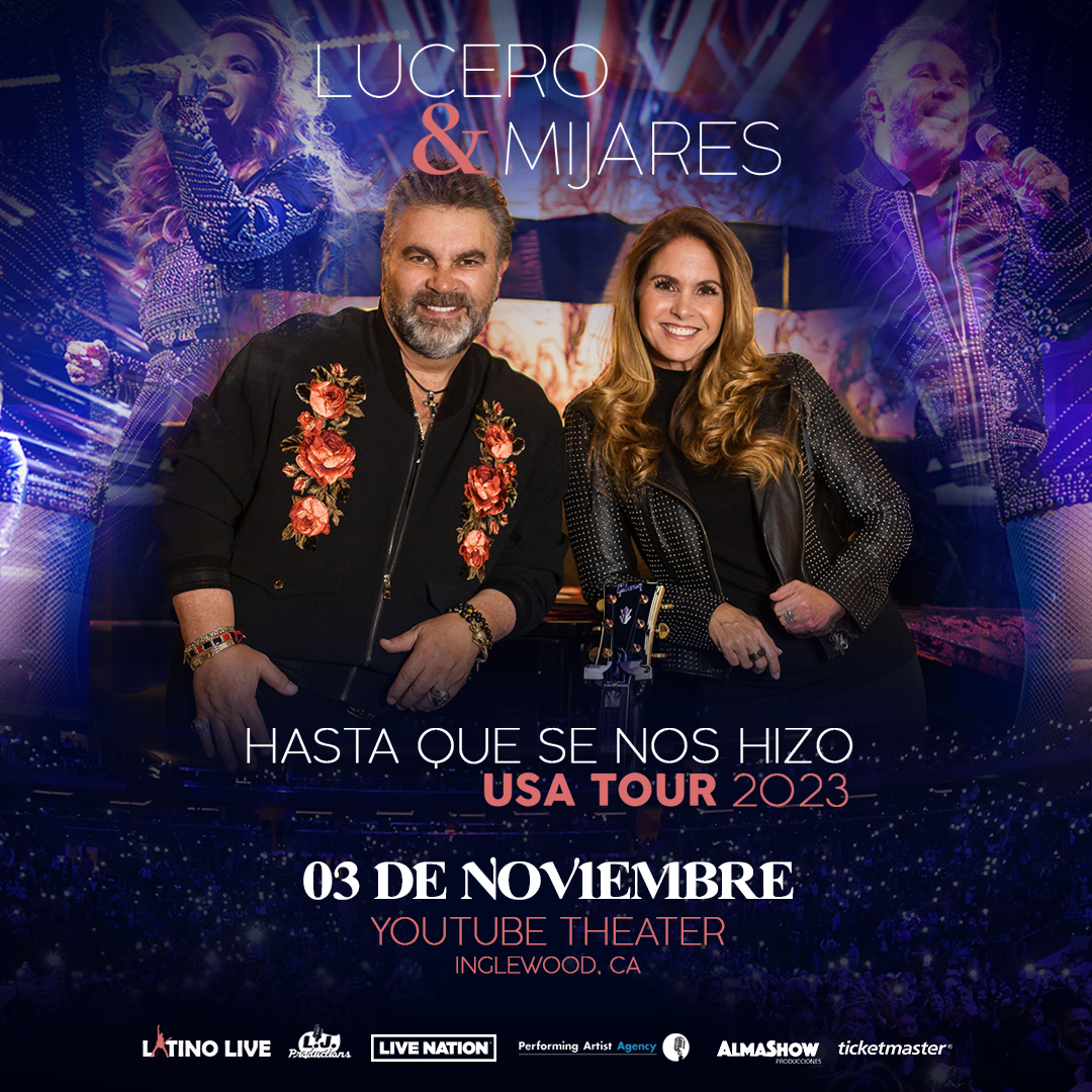 youtubetheater's tweet photo. JUST ANNOUNCED: @LuceroMexico y @MijaresOficial traerán su gira, HASTA QUE SE NOS HIZO a #YouTubeTheater viernes, el 3 de noviembre. Boletos a la venta este viernes 5 de mayo en https://t.co/pQie1J3J8r. https://t.co/oRj6lKwq9D