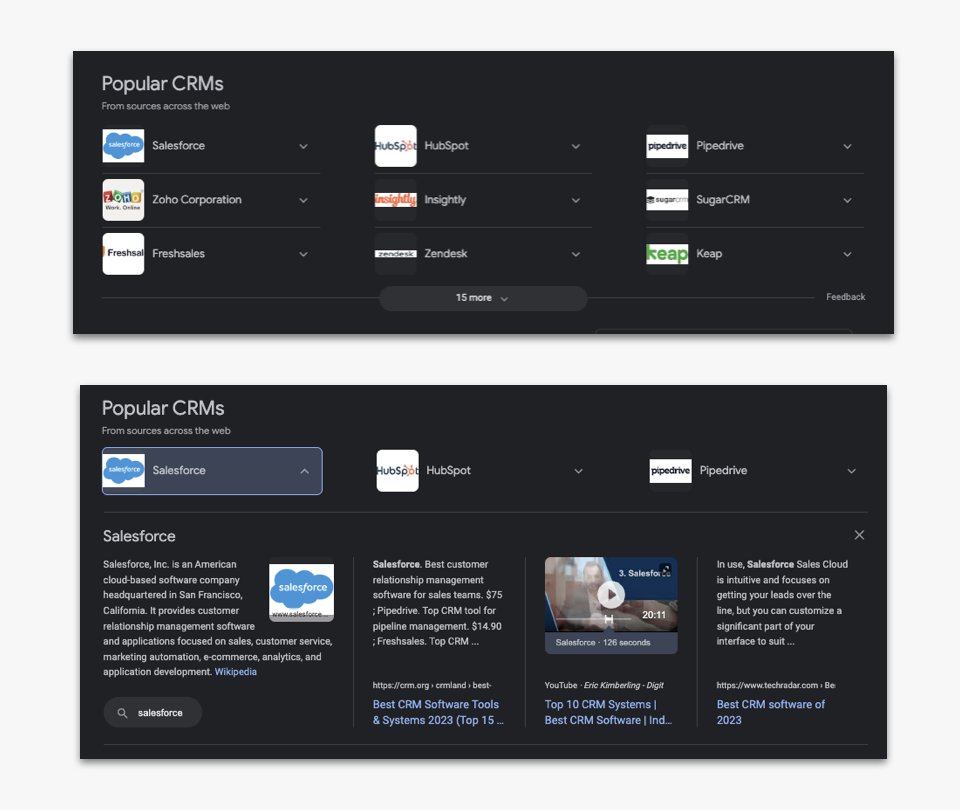 RossHudgens's tweet photo. Google has launched a new "best X" SERP feature.

Although this may appear to eat into traffic, the number of mentions your product gets on these type of posts clearly informs placement given what the dropdown highlights.

Getting listed everywhere just got more important. https://t.co/dU744NQwjo