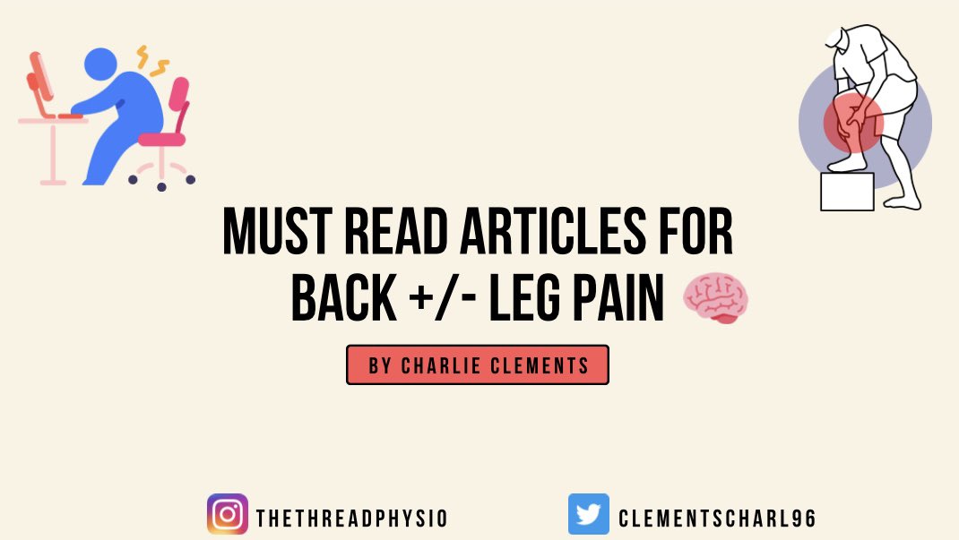 ClementsCharl96's tweet photo. 1) Back with some useful articles related to all things spine &amp; leg pain 🧠 https://t.co/KdP5e12aB6