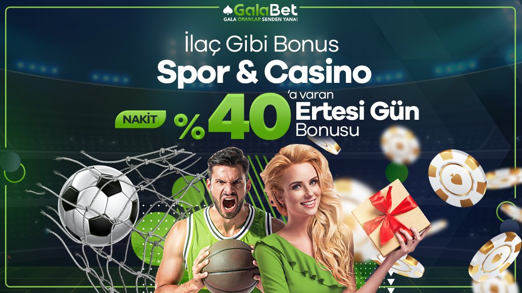 📢2 Yatırıma 3 Bonus Alabileceğinizi Biliyor Muydunuz? 

⚽️Spor ve Casino alanında %40'a varan Nakit Ertesi Gün Bonusu ile 2 yatırıma 3 bonus GalaBet'te sizi bekliyor! 🎰

Promosyonun detayları için hemen tıklayınız: galalink.io/sosyal

♠️Gala Oranlar Senden Yana!