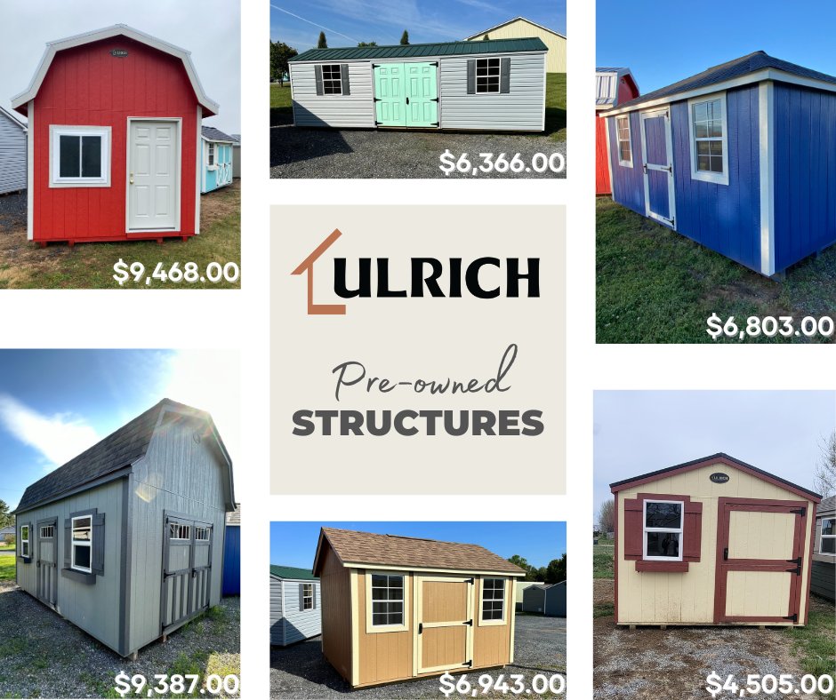 UlrichMechville's tweet photo. GREAT BUILDINGS AT GREAT PRICES!!! Come visit us and get more information about our pre-owned inventory in the Virginia Market!!!

5525 Mechanicsville Turnpike, Mechanicsville, VA 23111
804-408-4071 

#Ulrich #Shed #outdoorliving #ulrichlifestyle #getulrich #shesheds #mancaves https://t.co/3CpoYVv26A