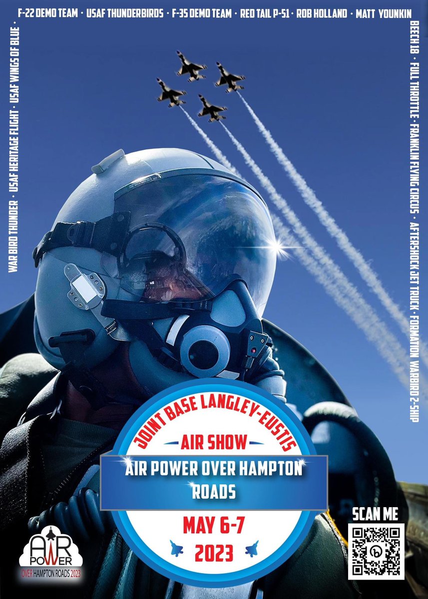 JBLEnews's tweet photo. 5 MORE DAYS until the Air Power Over Hampton Roads Air Show!!!
We’re gearing up for a moment to remember. You DON’T want to miss it!
#AirPowerOverHamptonRoads #1stFighterWing #F22DemoTeam #F35ALightingllDemoTeam #AirCombatCommand https://t.co/y8OXG7NPKP