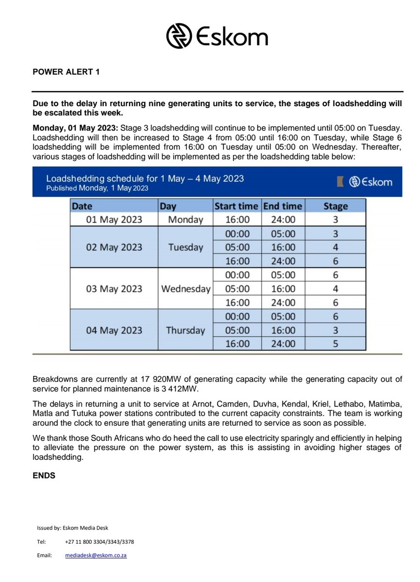 Eskom Hld SOC Ltd tweet media