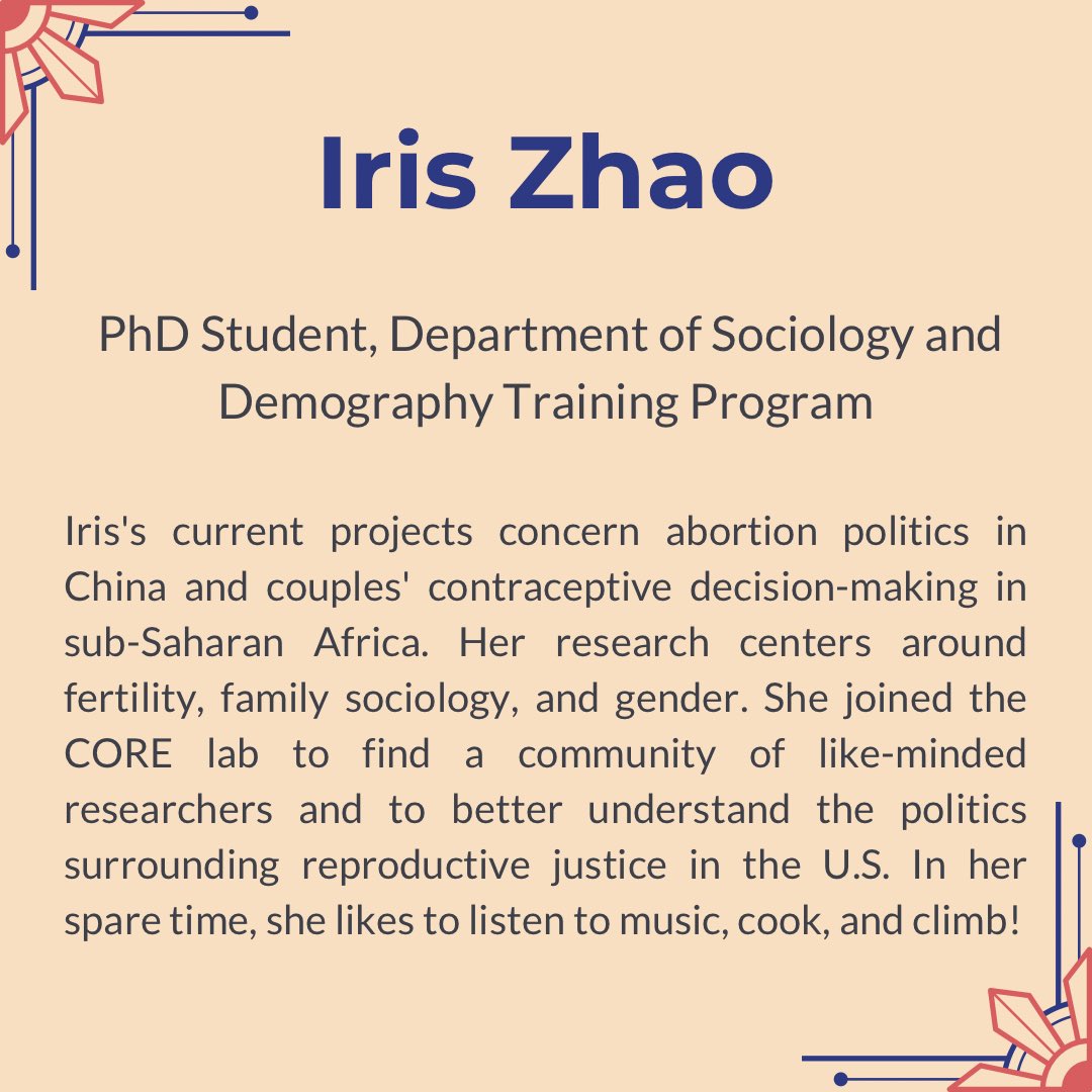 WiscCORE's tweet image. To brighten up this gloomy day we’d love to highlight our next Lab Member, Iris Zhao! Thank you Iris for the important perspective you provide us with and for all you do for UW CORE. #CORELab
#LabMemeberMondays #Madison