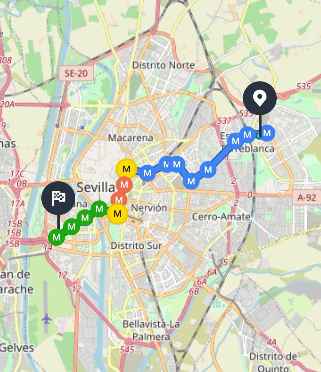 Sevquieremetro's tweet photo. 🚇¿CÓMO HUBIERA SIDO LLEGAR A LA FERIA CON UNA RED DE METRO? 🚇

⤵️Dos ejemplos: Si tuviéramos las lineas 2 y 3⤵️

👉Palacio de Congresos-Blas Infante: sólo 35 min (ahora se tarda 1 hora) 

👉Pino Montano-Prado: sólo 15 minutos (ahora se tarda 45 min) https://t.co/FeDu4luL83