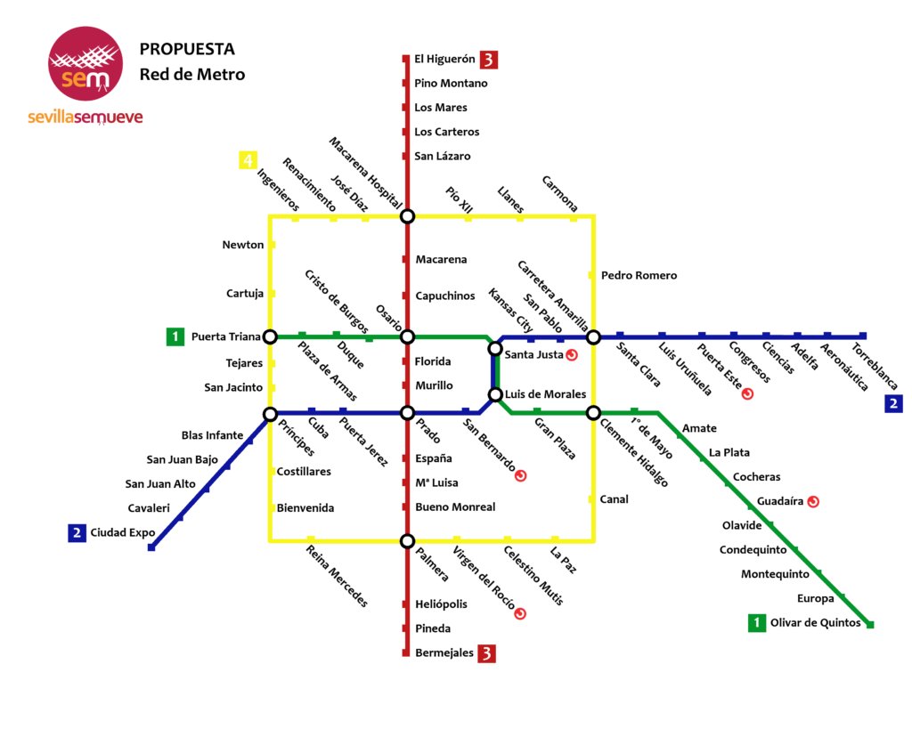 Sevquieremetro's tweet photo. 🚇¿SERÍA POSIBLE REDUCIR AÚN MÁS LOS TIEMPOS?🚇

👉Para lograrlo sería fundamental que la futura L2 se construya con una estación en común a la actual L1

👉Ahora mismo, la L2 sería paralela a la L1

👉Ya hemos trasladado a @FomentoAND la necesidad de estudiar esta modificación https://t.co/RNMFxruWMV