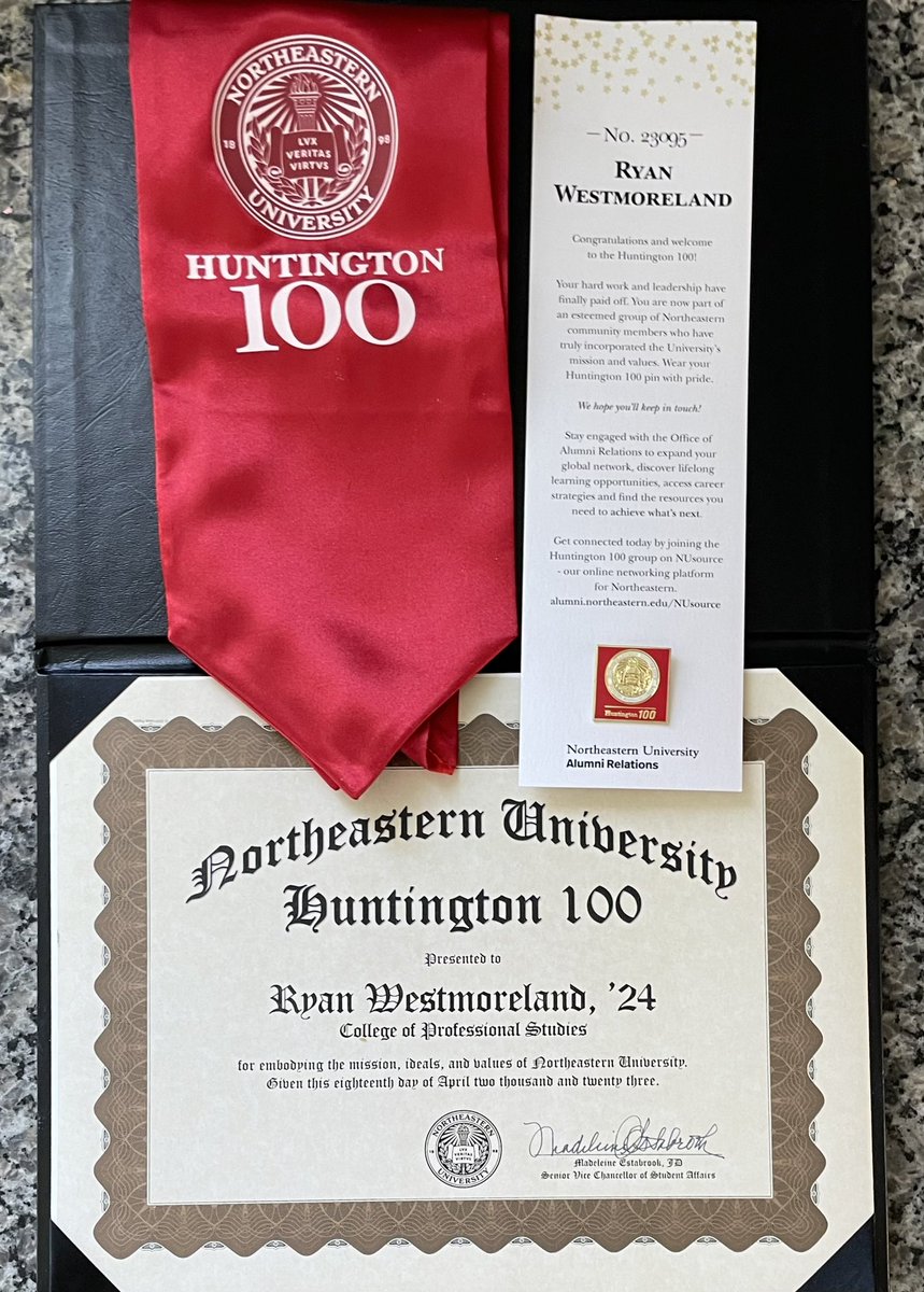 Beyond grateful to be selected for Northeastern University’s @Northeastern Huntington 100! Big shoutout to everyone at NEU, the @RedSox, and @MLB for making this possible! Can’t wait to graduate!