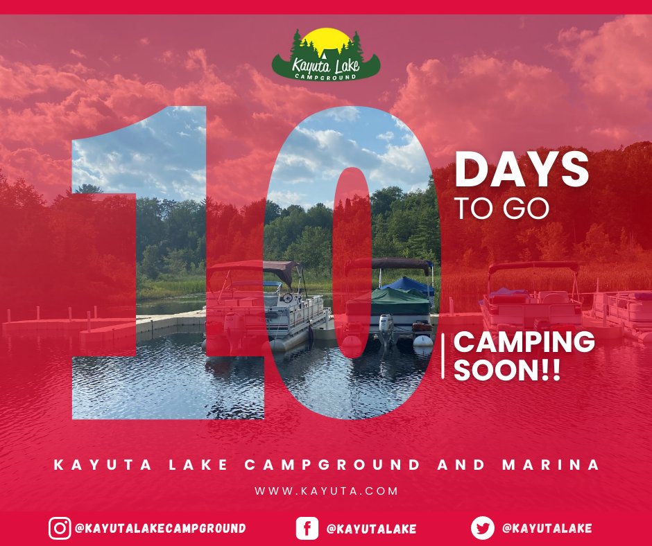KayutaLake's tweet photo. 10 days to go! Are you ready for green grass, warm days, and campfire nights?📷
Follow us on 📷
Instagram! @kayutalakecampground
Twitter @kayutalake
Tiktok  @kayutalakecampground
Book online: https://t.co/49h55SopcP
#kayutalakecampground #camping #Kayuta  #day #10dayscountdown https://t.co/OOZvj8JEOw