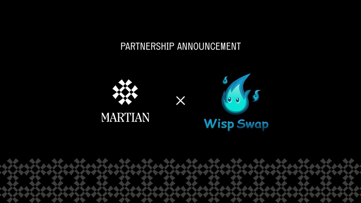 We're beyond excited to share our latest partnership with <a href="/WispSwap/">Wisp Swap</a> 🚀

Users can now seamlessly connect their Martian wallet on WispSwap for a wide range of transactions, including Swap, Staking, and Lending – all in one convenient location.

Truly delighted to join forces with