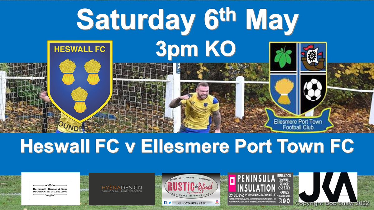 HeswallFC_'s tweet photo. All or Nothing on Saturday as @eptfc are the visitors with both sides knowing one of us goes down!!!! Games don't come much bigger than this, all support appreciated, the bar will be open as we look to stay at the top table next season. 💛💙💛💙 https://t.co/jzVXlspM97