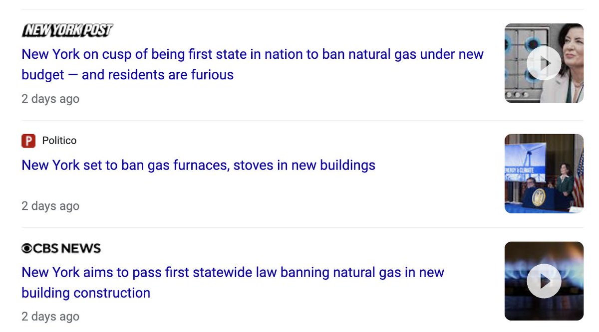 In Jan, when Biden official floated idea, msm ran countless articles mocking the idea that the left is hoping to ban gas stoves. Five months later, it’s in NY Gov’s budget. And we all have to pretend they never denied it. The media are literally gaslighting us.