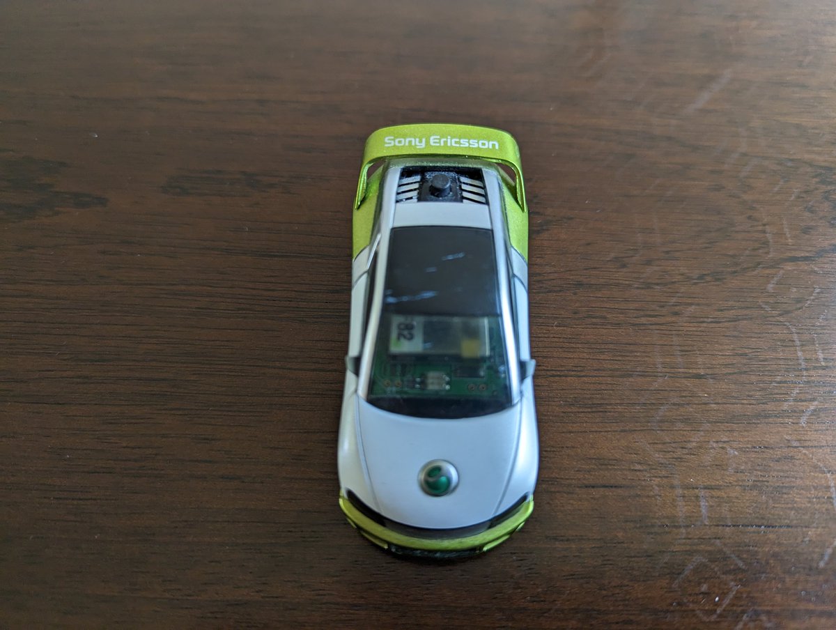 StevenDiffey's tweet photo. In circa 2004, this was the cutting edge of innovation for me... A toy car that I could control with my Sony Ericsson T610 phone via Bluetooth. https://t.co/F83Pd1BprZ