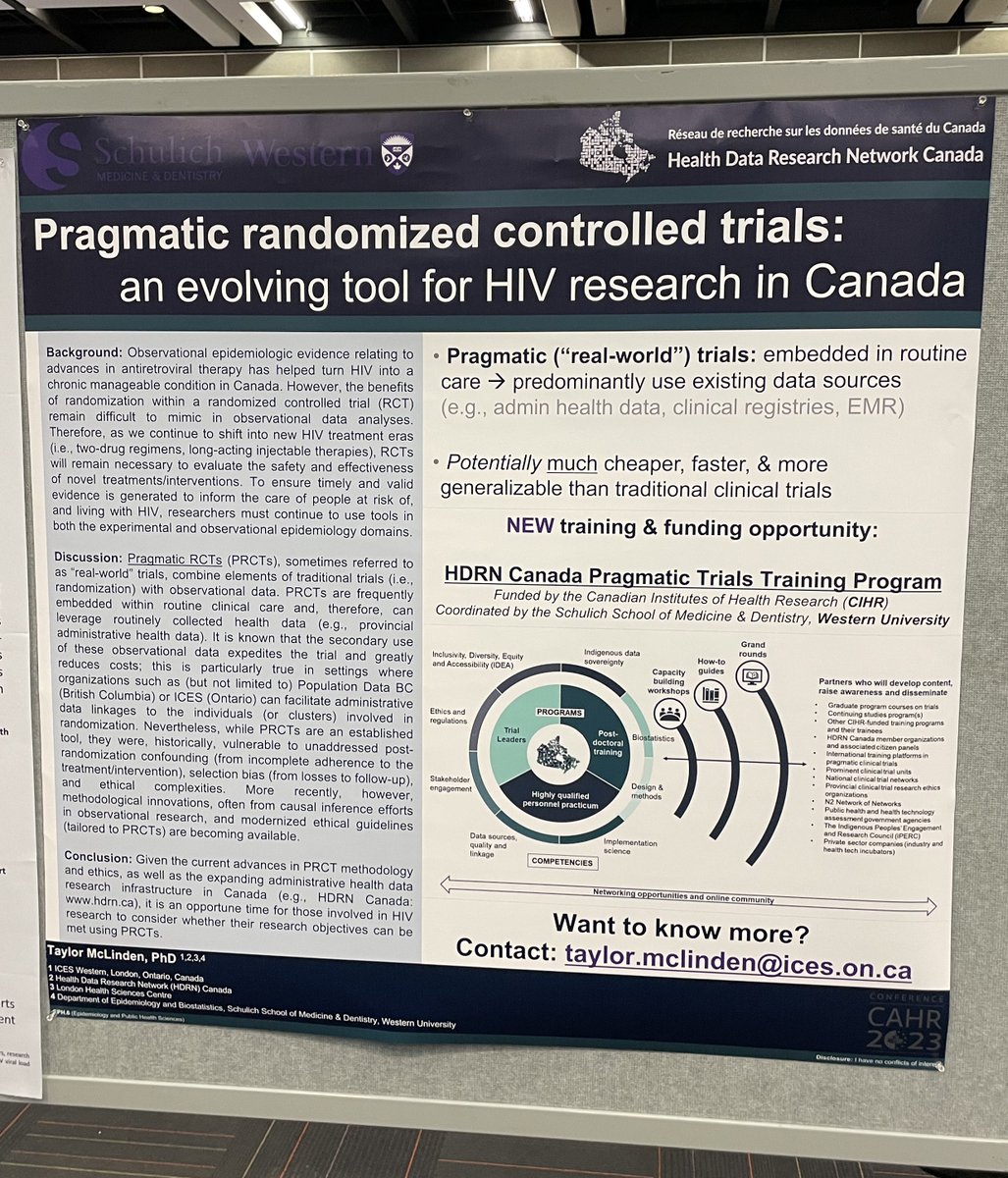 I spent the weekend chatting about the new @HDRN_RRDS Pragmatic Trials Training Program at <a href="/CAHR_ACRV/">CAHR</a> #CAHR2023! We are looking forward to more HIV researchers and community members getting involved in this space.