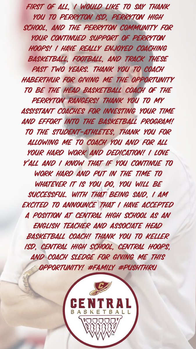 Thank you <a href="/PerrytonIsd/">Perryton ISD</a>, <a href="/PerrytonHoops/">Perryton Rangers Men’s Basketball</a>, @Perrytonrpnd, and <a href="/Coach_Hab/">Coach Haberthur</a>! 

Let’s get to work <a href="/KellerISD/">Keller Schools</a>, <a href="/KISDAthletics/">Keller ISD Athletics</a>, <a href="/KellerCentralHS/">Keller Central HS</a>, <a href="/CentralHoops/">Keller Central Chargers Men's Basketball</a>, and <a href="/CoachGLSledge/">Gerald L. Sledge</a>! ⚡️ 

#FAMILY
#PushThru 

<a href="/TexasHoopsGASO/">TexasHoops/GASO 🔗</a> <a href="/hoopinsider/">Hoopinsider</a> <a href="/PressPassSports/">Press Pass Sports</a> <a href="/dfwvarsity/">dfw varsity</a> <a href="/Tabchoops/">𝙏𝘼𝘽𝘾🏀📋</a> <a href="/THSCAcoaches/">THSCA</a>