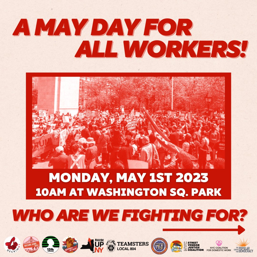 ColorOfChange's tweet photo. 1/5 This #MayDay, we are marching for ALL the workers who have been excluded from labor protections and opportunities.

#ExcludedNoMore #EndUnjustFirings #DecrimNY #NoSlaveryInNY #RaiseUpNY https://t.co/qlvHdYuo87