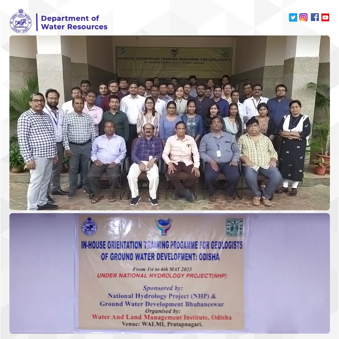 OdishaWater's tweet photo. In-house orientation of Geologist on 💧Groundwater in WALMI.

#GroundwaterDevelopment #Odisha #OrientationProgram

@CMO_Odisha @TukuniSahu @DC_Odisha @_anugarg
@OIIPCRA_OCTDMS @OLICLTD https://t.co/IhX3zIAP13