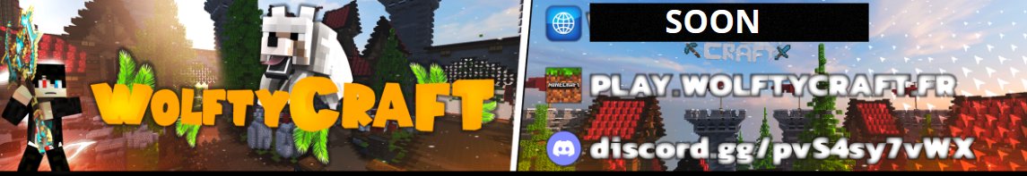 Wolftycraft1's tweet photo. Les leaks ont eu lieux🎉 une des bannière est dispo ci dessous ! Et le nouveau logo + autres bannières sont dispo sur notre discord (https://t.co/W4DbQMh7zC) !!! https://t.co/vF9ieRJK6w