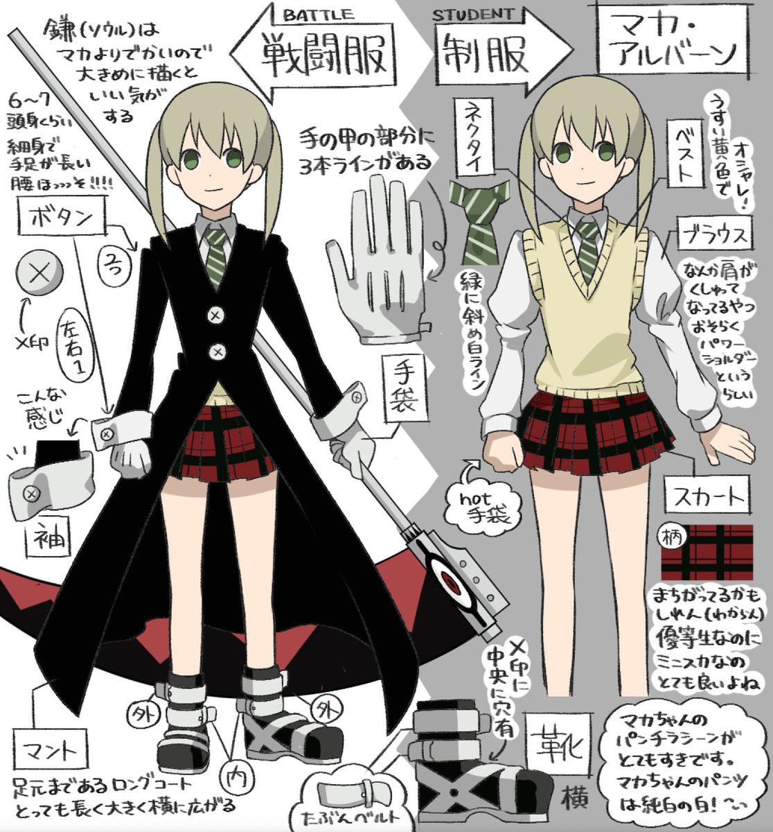 chip_1925's tweet image. ソウルイーターの激推しマカ・アルバーン先輩描いた