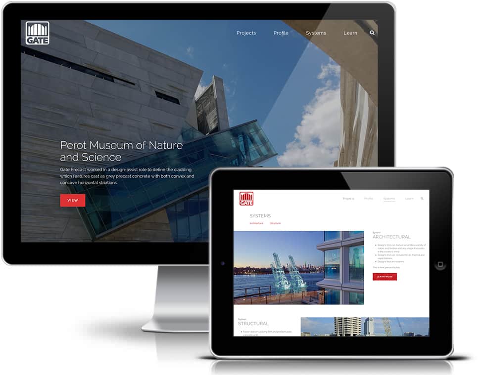 Exactly ten years after Darkstar created our first website for Gate Precast, we launch an enhanced, modern web presence for the precast concrete company to showcase their technical, artistic and cost effective solutions for building.
