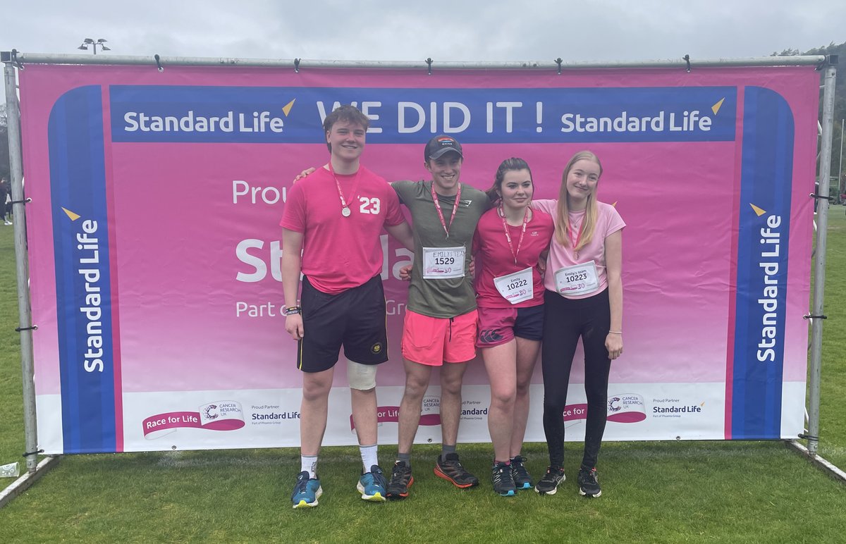 GlenalmondColl's tweet photo. Great effort from pupils Phil, Jack and Emily over the weekend at Stirling University for The Race for Life 10km - over a £1000 was raised for this hugely important cause. #RaceforLife #GlenalmondCollege #distinctlyglenalmond https://t.co/KC7iooklOY