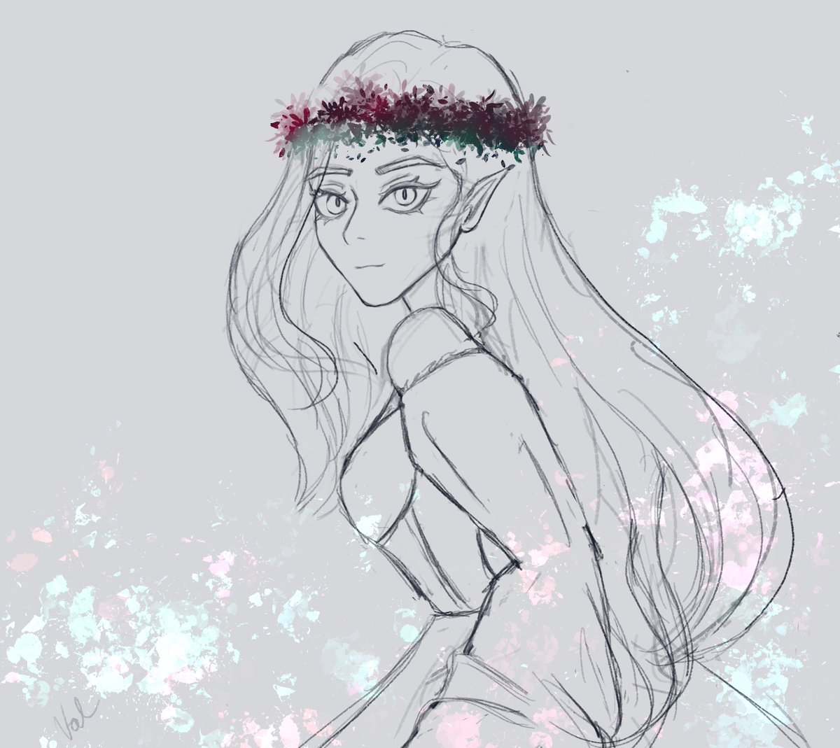 Val_san022's tweet photo. Wip (モモノキ先生)

Looking for references on Pinterest, I found some beautiful dresses. I couldn't resist drawing Momonoki wearing one of them ☺️

#魔入間 https://t.co/PZJKa5pJYI