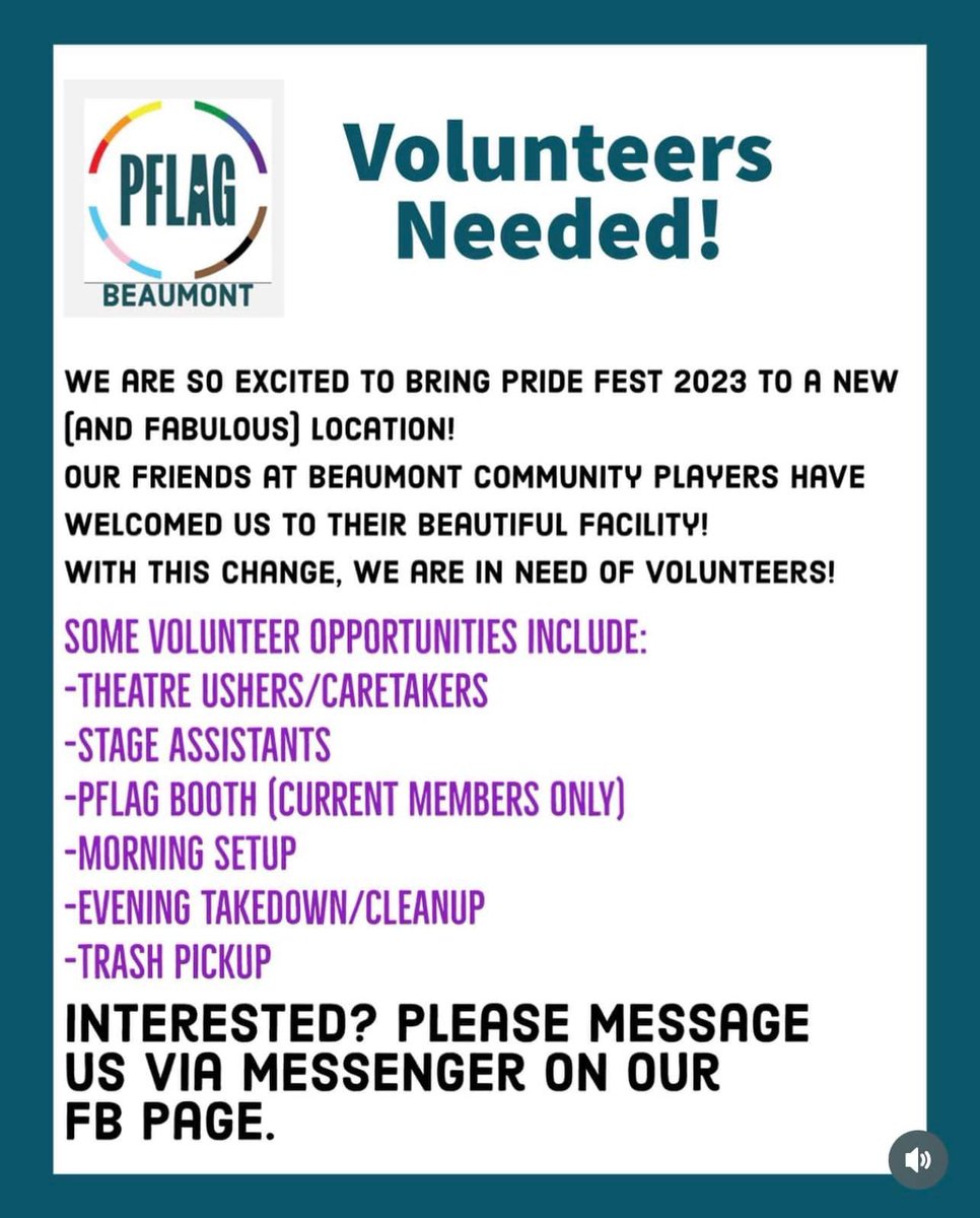 bmtpridefest's tweet photo. Ayo! If you’ve been wanting to volunteer to help out with pride, now’s your chance!! https://t.co/VmuAN1iIwG