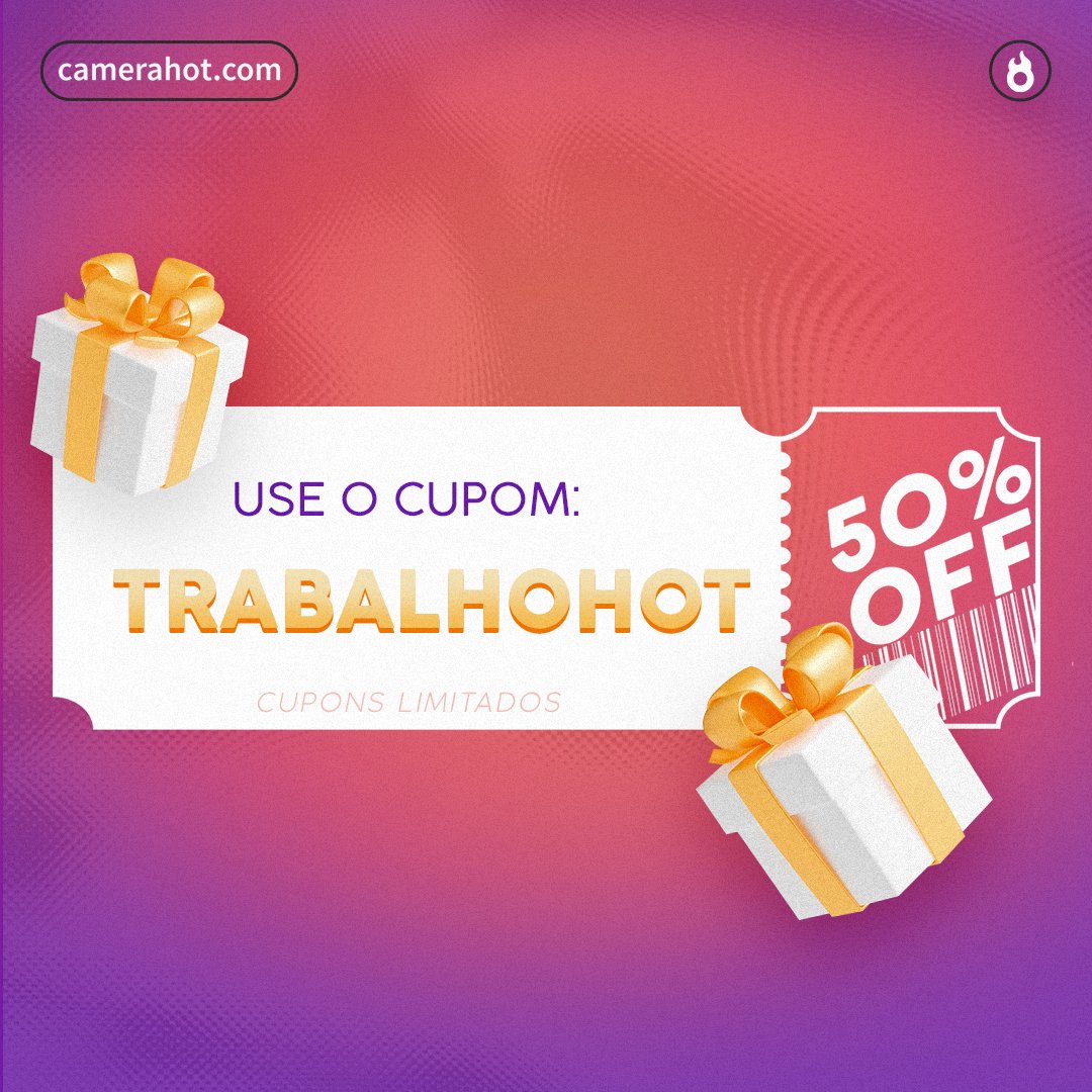 Dia do Trabalhador e nós estamos querendo o que? Descansar e aproveitar o feriadão lá no CameraHot.com. Pra isso, nada melhor do que um cupom com 50% off, não é mesmo? Use o código rápido porque são cupons limitadíssimos. 

camerahot.com/br/u/settings/…