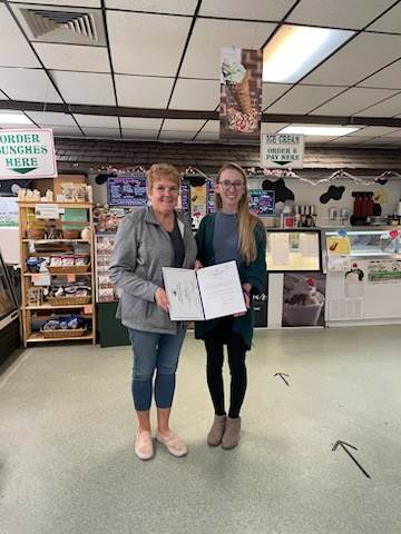 We congratulate Lolly Lesher of Berks County, elected as the first female chair of the Pennsylvania Dairy Promotion Program. Lolly and her family operate Way-Har Farms. Lolly is  received a Certificate of Special Congressional Recognition from Madison Colaco, our field rep.