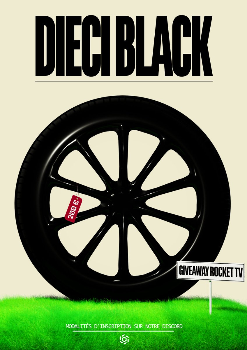 RocketTVoff's tweet photo. 🎁GIVEAWAY DIECI BLACK d'UNE VALEUR DE 200€ !🎁

Pour participer :  
✅Follow @RocketTVoff 
✅ Like &amp; RT 
✅Participe sur Discord : https://t.co/vo4XCeJBI3 

📅 TAS le 17/06 #GIVEAWAY #ROCKETLEAGUE #ROCKETTV #DIECIBLACK https://t.co/2xaUoEfWPb
