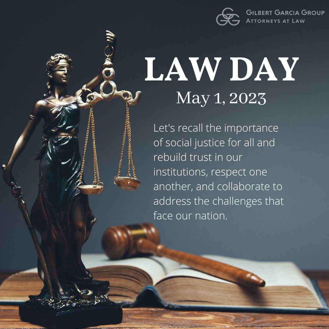 SapphireTitle's tweet photo. Gilbert Garcia Group welcomes you to join us in celebrating Law Day. Let's recall the importance of social justice for all and rebuild trust in our institutions.
#attorneyownedtitlecompany #tampatitlecompany #lawday https://t.co/39aOwAJJeq