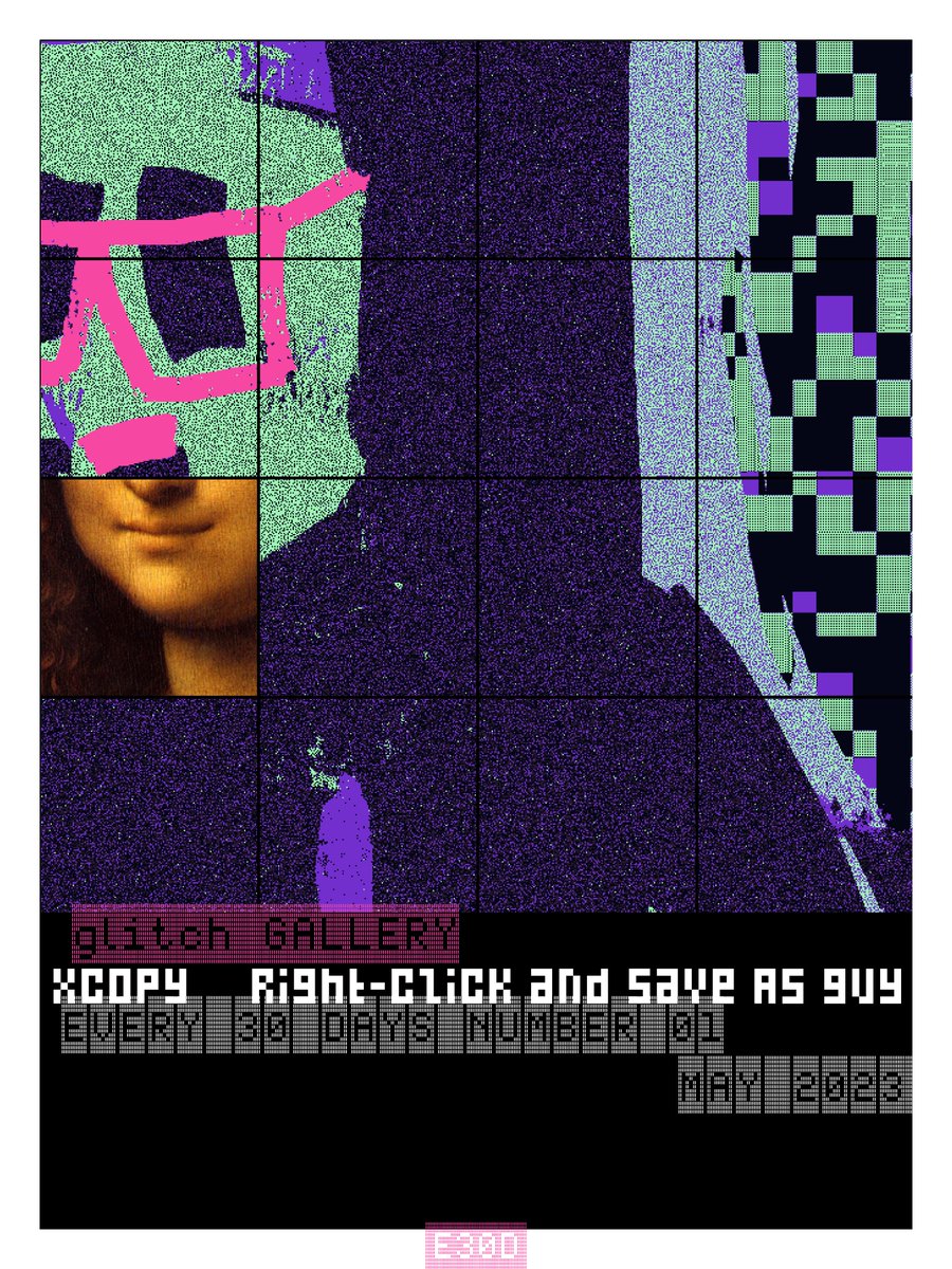 glitchmarfa's tweet photo. 1/ It begins.

The first-ever E30D exhibition and digital poster is *now open* for live view and collection at https://t.co/AJUYHFioAb.

Object: Right-click and Save As guy (2018)
Artist: @XCOPYART
Collector: @CozomoMedici
Month: May 2023

[E30D Number #1] https://t.co/35MKOWi4hU