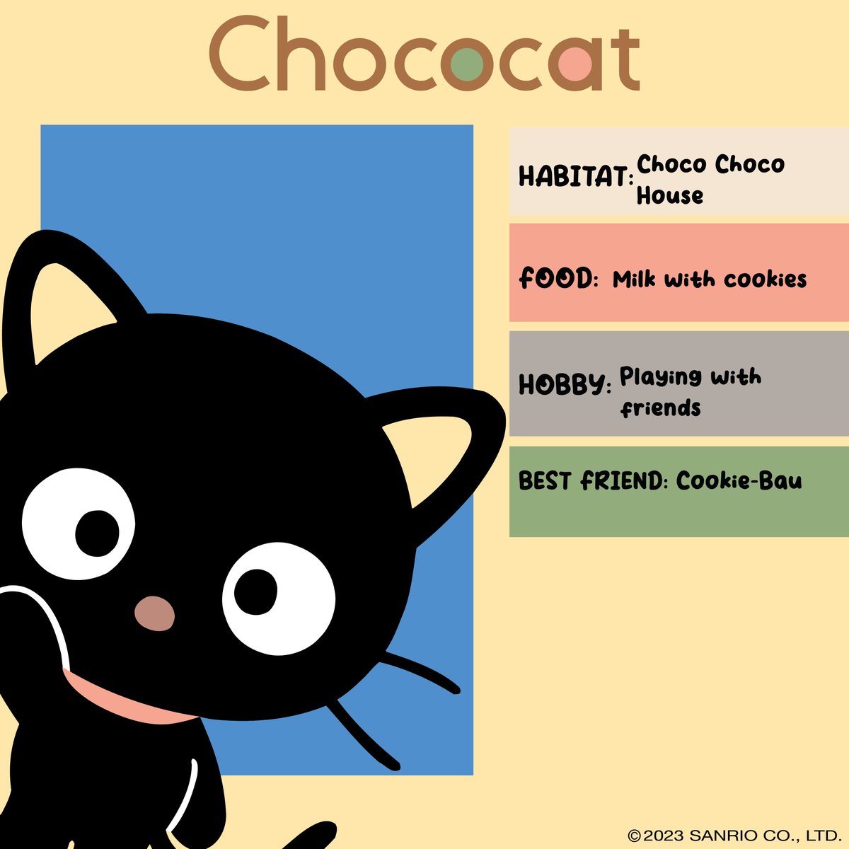 WeRHelloKitty's tweet photo. Did you know that #Chococat's favourite food is milk with cookies? 🥛🍪
Tag a friend who just loves dumping their cookies in a glass of milk! 😂
#HelloKittyandFriends #Sanrio #CharactersIntro https://t.co/2uCg0yjdUj