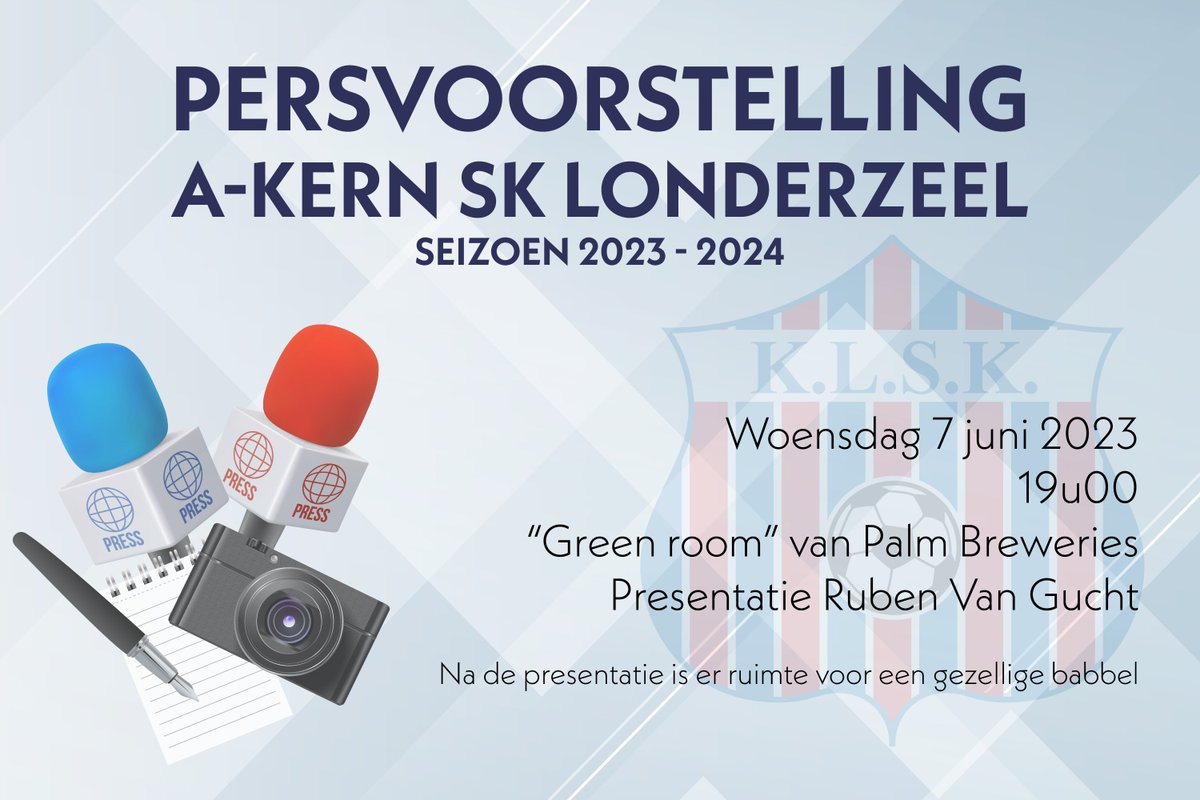 Wat: Onze jaarlijkse persvoorstelling
Wanneer: Woensdag 7 juni 2023 - 19u00
Waar: 'Green Room' van Palm Breweries (Steenhuffeldorp 3, 1840 Londerzeel).
Presentator: Ruben Van Gucht.

Na de presentatie is er ruimte voor een gezellige babbel.

Wij hopen u daar te mogen verwelkomen.