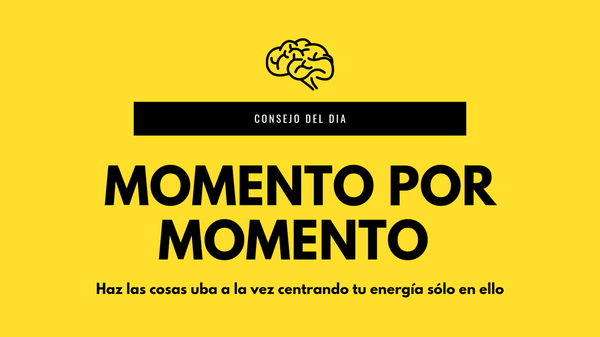 consejodeldia's tweet photo. #consejodeldia @consejodeldia Momento por Momento 
Haz las cosas de a una
Es importante plantear los temas uno a uno y aplicar toda tu energía solo en ello. Sin perder perspectiva global el uno a uno te permite:
- Resolver el tema
- No abrumarte con más temas
#momentopormomento https://t.co/PrZcMKoayv