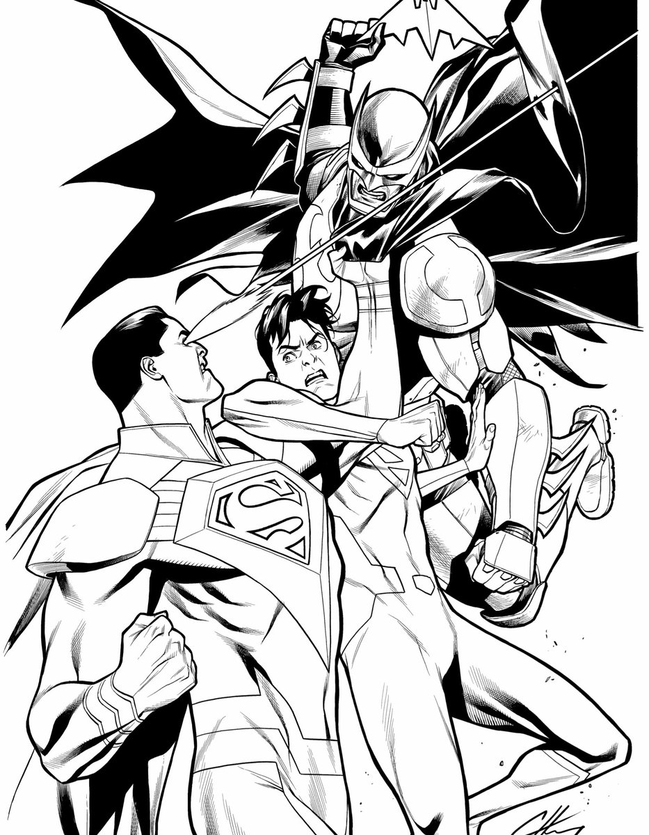 Here’s a look at the line art for the cover to Adventures of Superman: Jon Kent #3.