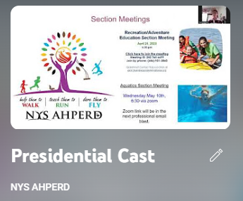 NYSAHPERD's tweet photo. May is upon us...
Check out NYS AHPERD YouTube channel for President Connor's Monthly Message...
https://t.co/43rKCKkvet

#youtube #stayintheknow #presidentialcast https://t.co/qiFsNOXLhL
