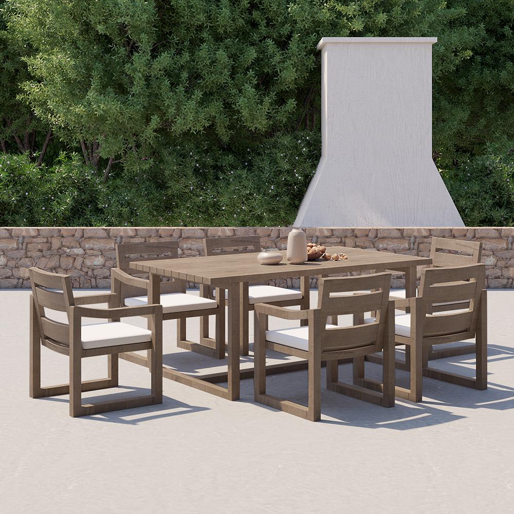 ff49747809's tweet image. Looking for a dining set that's both practical and stylish? This modern teak wood dining set is the answer. Its natural durability and beauty will make it a favorite in your outdoor space for years to come. #practicalstyle #teakwood #outdoordining