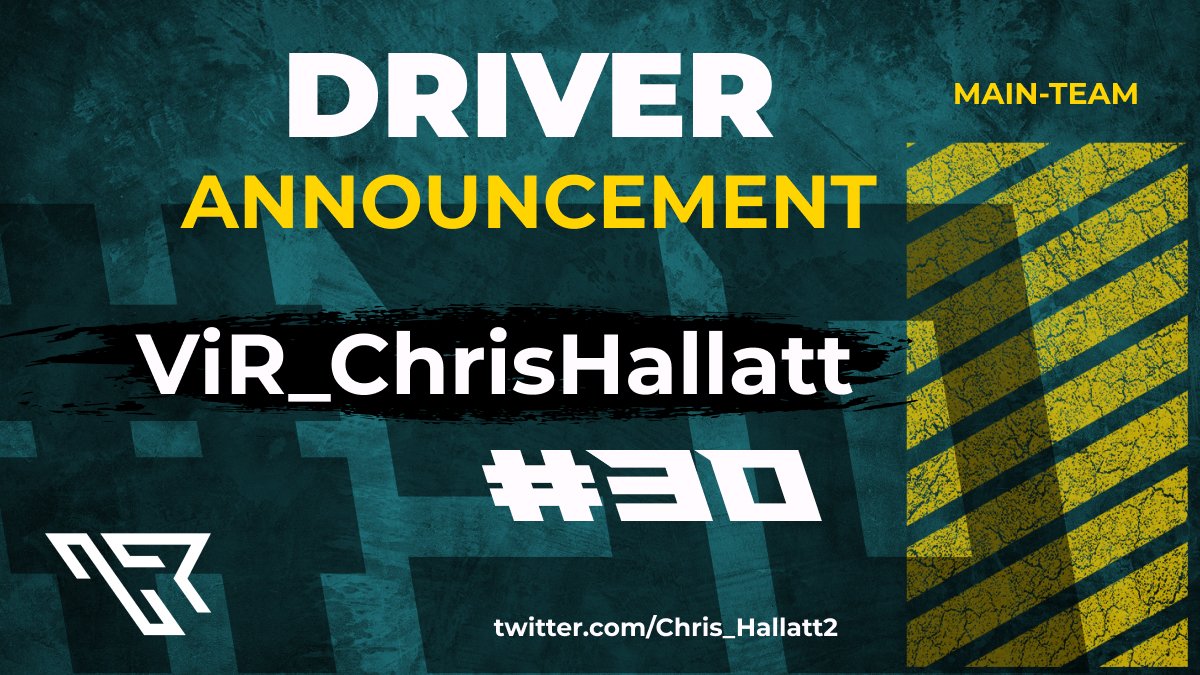 Another big signing!
@Chris_Hallatt2  joins our mainteam. The current championship leader in PSGL F5 has already shown his pace on track and we are happy to welcome him here. Let's have a successful time together!
#ViR #VirtualInsanity