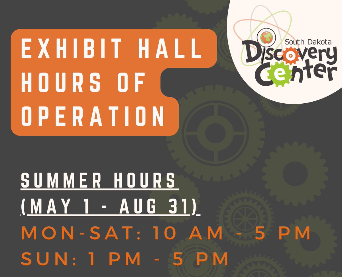 SoDakDiscovery's tweet photo. Welcome to May! SDDC Summer Hours begin today. https://t.co/5dMD8gdIGF