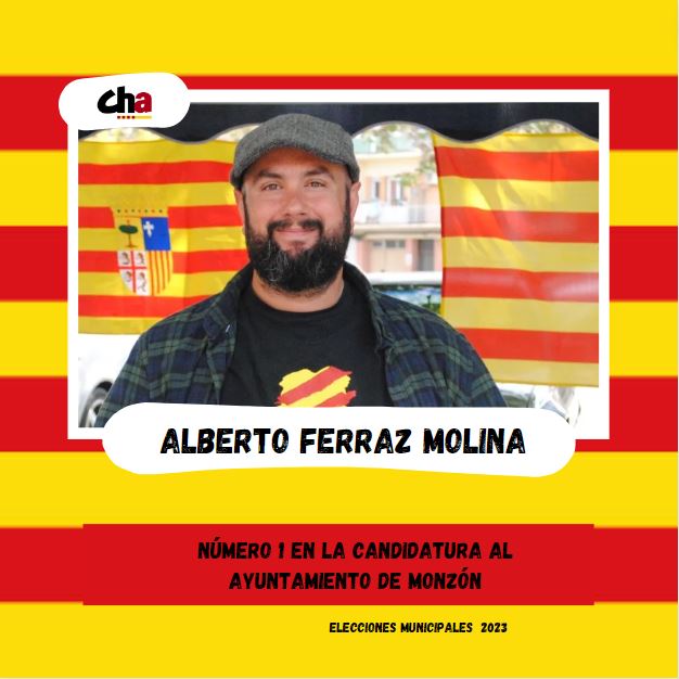 ChuntaMonzon's tweet photo. 📢ALBERTO FERRAZ MOLINA.
⭕ Candidato a la Alcaldía de Monzón por Chunta Aragonesista.
⭕Ferraz, 33 años. Profesor de Geografía e Historia y amante de la Historia del Arte.
⭕Actualmente ,presidente del Ligallo de Redolada de CHA-Cinca Medio, y miembro del Comité Nazional de CHA. https://t.co/6ku1jA5tk1